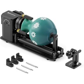 SCULPFUN RA Pro Max 4 في 1 الفك الدوار للنقش بالليزر، وحدة النقش الدوارة ذات المحور Y مع زاوية قابلة للتعديل 180 درجة لنقش الكائنات الأسطوانية بالليزر، والأشياء المستديرة غير المنتظمة