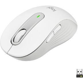 Logitech Signature M650 Wireless Mouse - for Small to Medium Sized Hands, Silent Clicks, Customizable Side Buttons, Bluetooth, Multi-Device Compatibility - Off White (Renewed)
