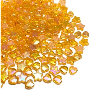 400 PCS Acrylic Heart and Star Shape Beads AB Colorful Cute Beads Loose Spacer Beads for Jewelry Making DIY Bracelet Earring Necklace Key Chains (Mixed Color)