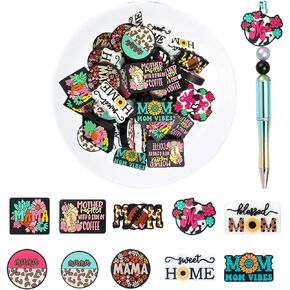 Yushen 40Pcs Patriotic Focal Beads 4th of July Silicone Beads Bulk for Beadable Pens Toppers Bracelet Charms Keychain Making Lanyard Gifts Memorial Independence Day