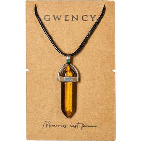 Tiger Eye Crystal Necklace - Handcrafted Natural Stone Pendant for Men and Women, Bohemian Style Jewelry with Metaphysical Properties