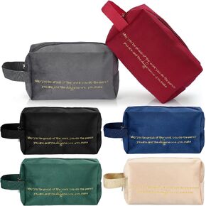 Buryeah Inspirational Cosmetic Bags Teacher Nurse Appreciation Gift Velvet Makeup Bag Organizer Purse Pouches Thank You Gift for Employee Pencil Case Travel Men Women(Awesome Sign)