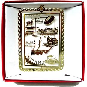 Indiana Christmas Ornament State Travel Souvenir Gift