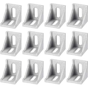 uxcell 5Pcs Inside Corner Bracket Gusset, 38x38x35mm 4040 Angle Connectors for 4040/4080 Series Aluminum Extrusion Profile Silver