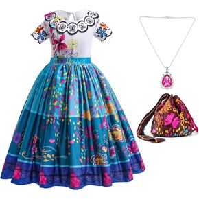Little Girls Kids Dance Princess Dress Skirt Encanto Costume Outfit Sleeveless for Birthday Christmas Party