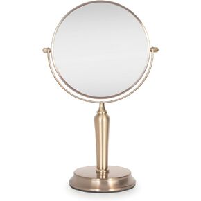 Zadro Anaheim 8.75" Round Non-Lighted Makeup Mirror 5X 1X Magnifying Makeup Mirrors Rotating Head Makeup Mirror for Desk