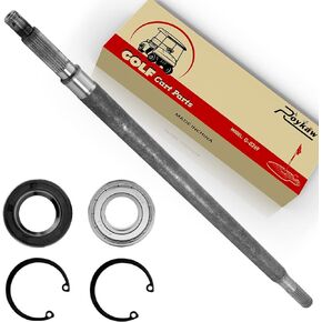 Roykaw EZGO TXT Rear Axle Shaft with Bearing Seal Kit for 1994-up Electric TXT, Medalist Golf Cart Models, Replaces OEM # 20377-G11, Driver Side, 23-7/8" Length