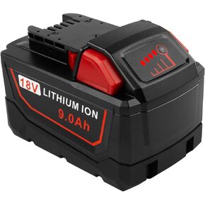 9.0Ah 18V Battery Replacement for Milwaukee M18 Cordless Power Tools Battery M-18 48-11-1840 48-11-1828 48-11-1820 48-11-1815 48-11-1850 48-11-1890 2646-22CT Battery