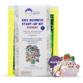 Kid Sticker Business Start-Up Kit for Young Entrepreneurs with Products to Sell, STEM Activity, Start a Kid Business & Kid Business Ideas
