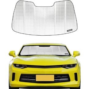 Windshield Sun Shade for 2016-2024 Chevrolet Camaro. 2024 Upgrade Reflective Aluminum Film Front Window Sunshade for Maximum Interior Protection