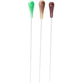 3Pcs Music Conductor Batons - 39cm Length, Brown Red Green Resin Handles in Kuwait
