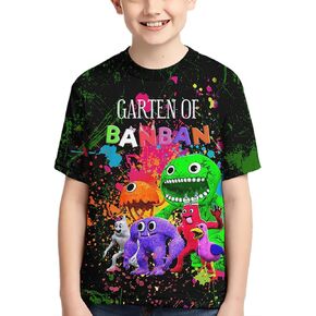 Garten Game T-Shirt Horror Cartoon Round Neck Shirt for Boys and Girls