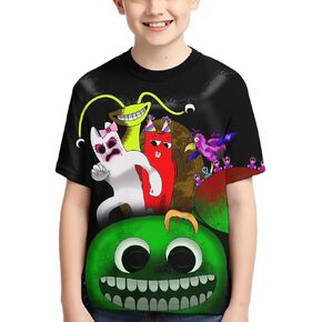 Garten Game T-Shirt Horror Cartoon Round Neck Shirt for Boys and Girls