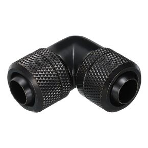 MECCANIXITY Soft Tube Compression Fittings 9.5 x 16mm 90 Degree Hose Rotary Elbow Black for PC Water Cooling System