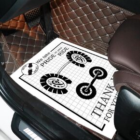 Car Paper Floor Mats White 50 Pcs Disposable Floor Cars Detailing Portable Vehicle Foot Pads Car Wash Automotive Floor Mat Protector for Car Vehicles Wash 19x15in （Wheel）