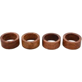 OMC Handmade Acacia Wooden Napkin Ring Set Napkin Holder for Dining Table Decoration Wedding Dinner Holiday Pack of 4 in Saudi Arabia