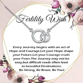 MYOSPARK IVF Gift Fertility Wish Necklace Message Card Jewelry IVF Pregnant Wish Gift IVF Encouragement Gift Transfer Day TTC Gift