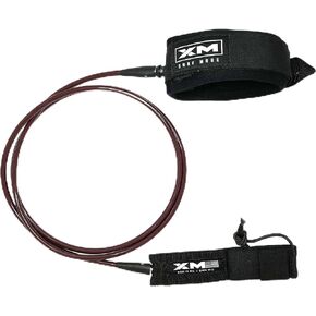 Knee/Calf Surfboard Leash 8ft-12ft, Regular Cord Thickness (.270 in.), Choose Length and Color, Key Pocket, Unbreakable Swivels, Detachable Railsaver, Made in USA