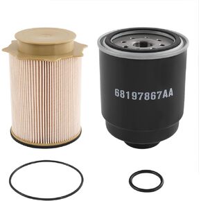5 PCS Fuel Filter Rear Water Separator 68197867AA 68197867AB 6.7L Cummins Replacement For Ram 2500 3500 4500 5500 2013-2018 6.7 Diesel Engines Replace FF1279, LFF5106, PS11937