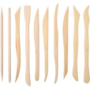 GLOGLOW Carving Modeling Tool, 10 Pcs/Set Wooden Clay Carving Modeling Tool Sculpture Tools Polymer Pottery Dough Modeling Tools