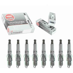 8 pc NGK V-Power Spark Plugs compatible with Ford Bronco 5.0L 5.8L V8 1975-1996