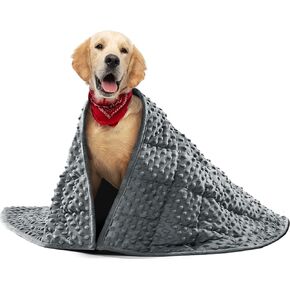 YUSRA Small Weighted Blanket for Dogs, Warm Minky Dog Blanket Especially for Thunderstorms, Fireworks, Separation, Travel, Bed and Couch, Machine Washable, Soft Dog Blanket (Beige, 24 * 32inch 2lbs)