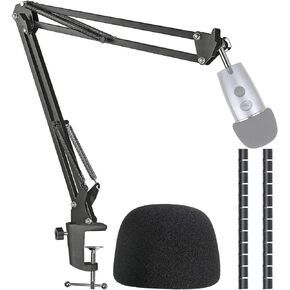 Yeti Nano Mic Boom Arm Stand with Pop Filter, Compatible with Blue Yeti Nano USB Microphone with Cable Sleeve by SUNMON
