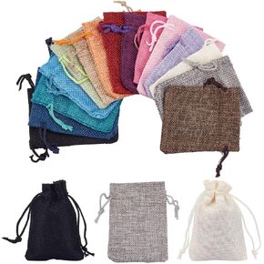 PH PandaHall 10 Color 5x7'' Burlap Bags with Drawstring Advent Calendar Bags Gift Sachets Gift Bags Jewelry Pouches Sacks Burlap Bags Packing Storage for Wedding Party Shower Birthday Xmas Presents