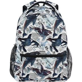 AUUXVA Kids Backpack School Shoulder Bag Large Waterproof Durable Bookbag Laptop Daypack for Students Teens Girls Boys Elementary (Pirate Ship)