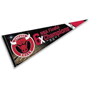 Chicago Bulls 6 Time Champions Pennant Flag
