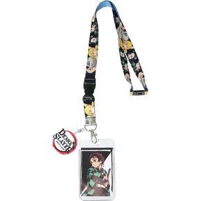 Demon Slayer: Kimetsu No Yaiba Anime Character ID Badge Holder Breakaway Lanyard w/Rubber Charm