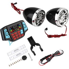 Aramox MP3 Player, Motorcycle BT MP3 Player Audio Stereo Speaker System Waterproof MP3 Player USB TF Card Carrier