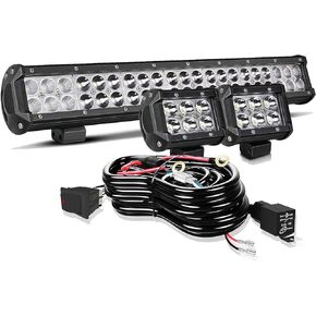 TURBO SII 20 in LED Light Bar W/2pcs Spot Pods Cubes Switch Harness for Tractor Boat Utv Golf Cart Ford Polaris RZR Ranger Honda ATV Gmc Yukon Pickup Tacoma Am Commander 4Wheeler Yamaha Suburban in Kuwait