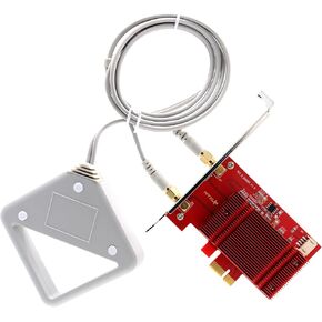 Deal4GO 867Mbps 802.11ac PCIe Express Desktop Wireless-AC 8265 WiFi محول بلوتوث 4.2 مع كابل هوائي تمديد SMA بطول 3.6 قدم لـ Intel 8265AC