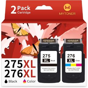MYTONER 275XL 276XL Remanufactured Ink Cartridges Replacement for Canon TR4720 Printer Ink 275 276 Combo Pack, 275 276 XL for TR4720 TS3522 TS3500 TS3520 TR4700 TR4722 (Black, Tri-Color)