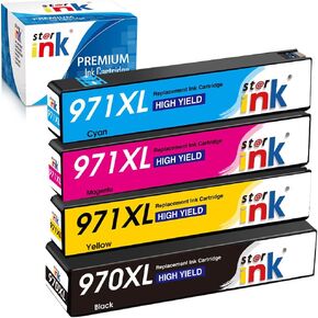 970XL 971XL Ink Cartridges High Yield Replacement for HP 970XL 971XL 970 971 Compatible with Officejet Pro X476dw X576dw X451dw X551dw X451dn X476dn Printer,4 Pack (Black, Cyan, Magenta, Yellow)