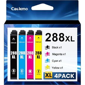 288XL Ink Cartridges for Epson Printer Remanufactured 288 XL T288XL 288 Ink Cartridges Replacement for epson 288xl Ink cartridges Combo Pack Work with XP-440 XP-446 XP-340 XP-430 Printer (4 Pack)