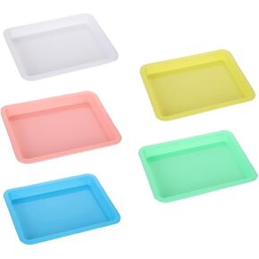 5 Pcs Cat Open Top Litter Boxes Small Kitten Litter Boxes Large Rabbit Litter Pans Cat Litter Box Trays Plastic Art Trays Bunny Toilets