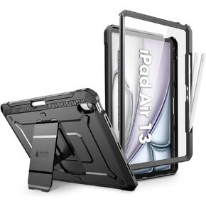 SUPCASE for iPad Air 11 Inch Case 6th Generation M2 2024, [Built-in Screen Protector & Pencil Holder & Stand] Full-Body Rugged Cover for iPad Air 6th/5th/4th Gen (11/10.9 Inch, 2024/2022/2020), Black