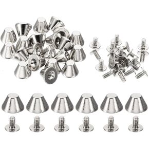 PATIKIL 8mm Studs for Clothing, 20 Sets Studs and Spikes Leather Rivets Cone Spikes Metal Screw Studs for Clothing Leather Crafts Fabric Shoes Punk Bag Leathercraft, 11x8mm, Gold Tone