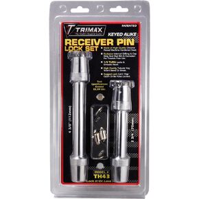 Trimax TH43 4-3/8" and 2-3/4" Keyed Alike Receiver Pin Lock Set