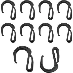 10PCS Plastic S Hook Clips Elastic Rope Hooks Nylon Mesh Hooks Suitable for Cargo Net Elastic Net Truck Net Truck Organizer