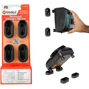 Universal Charger Mounts - Wall-Mounted, Portable Charging Solution for Power Tool Chargers Suit Milwaukee, Makita, DeWalt and More