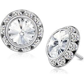 Dance Earrings for Women Crystal Halo Rhinestone Stud Earrings for Competitions Performance Stage Wedding Party