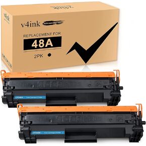v4ink 2PK CF248A Toner Cartridge Black Compatible Replacement for HP 48A Toner Cartridge Black Ink for HP Laserjet Pro M15 M15W M28W M29W MFP M14-M17 M28-M31 M29 W2G51A Y5S53A Toner Cartridge Printer