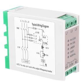 Oumefar AC 480V 3 Phase Circuit Protection Voltage Monitoring Relay 5 Indicators Heavy Duty Phase Failure Sequence Protection Relay Stable for Air Compressors