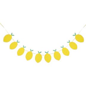 Lemon Banner, Berry Sweet Banner, Glitter Strawberry Garland,Baby Girl Berry Theme Supply for Strawberry Theme Birthday Baby Shower Party Decor (2pcs Lemon)