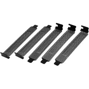uxcell 5 Pieces PCI Slot Cover Black Hard Steel Dust Filter Blanking Plate with Screws, Vented PCI Slot Cover for Computer Cases