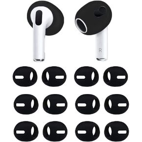 Fit in Case Ear Cover Eargel Ear Tips Compatible with AirPods 3, Anti Slip Earbud Covers Tips Compatible with AirPods 3, 6 Pairs White Black Clear Pink Purple Green