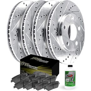 Hart Brakes Front Rear Brakes and Rotors Kit |Front Rear Brake Pads| Brake Rotors and Pads| Ceramic Brake Pads and Rotors |fits 2019-2020 Mazda CX-5